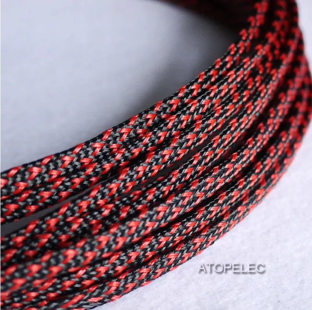 Mix Color 2MM-16MM Wide TIGHT Braided PET Expandable Sleeving Cable Wire Sheath
