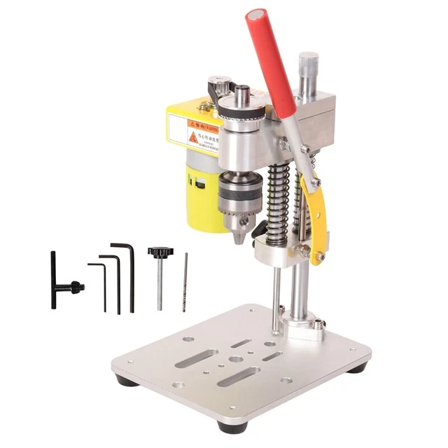 Mini Bench Drill Press – Precision Benchtop Drilling Machine With B10 Chuck (0.6-6mm) – 7 Speeds, 4000 RPM – For Metal, Wood, Acrylic, Jewelry Making