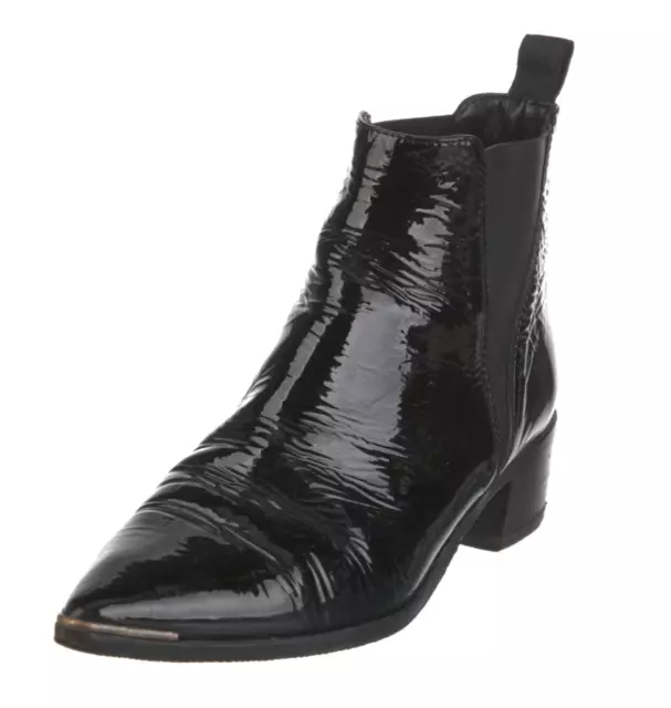 ACNE STUDIOS "Jensen" Black Patent Leather Chelsea Ankle Boots EUC/sz: 39= US 9