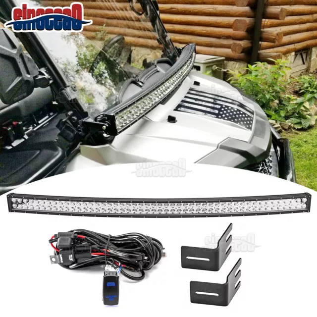 Fit Honda Pioneer 1000 700 Front Windshield 50" Curved Light Bar Mounting Kit