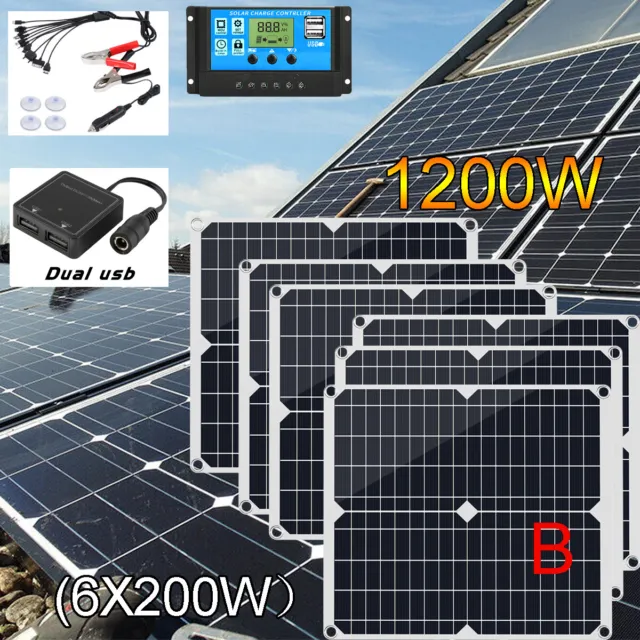 1200W Solar Panel Inverter Kit 100A12V Battery Charger + Controller Caravan Boat
