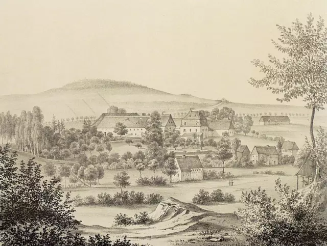 MITTELSAIDA - Rittergut - Poenicke - Lithographie um 1860