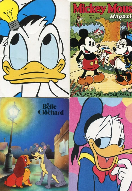 WALT DISNEY DESSIN animé LOT de 8 cartes sur ses personnages £8.80