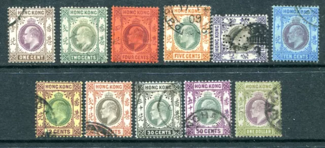 1903 China Hong Kong GB KEVII set 11 x Stamps to $1 Used Mainly Fine