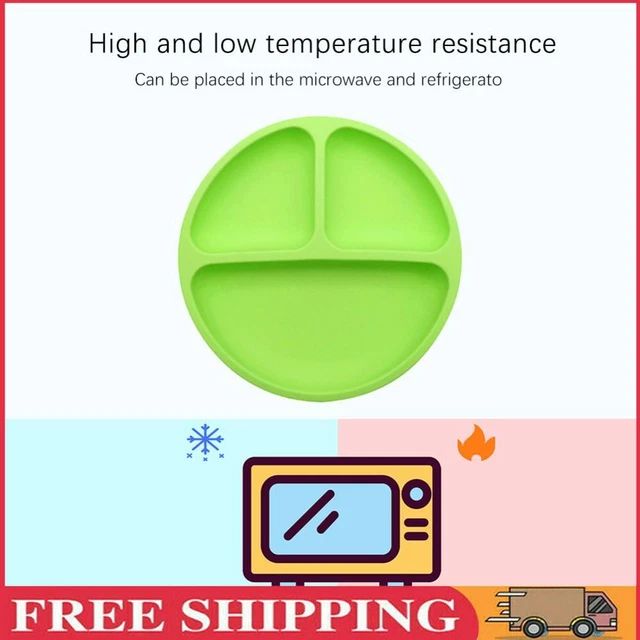 Cute Baby Infant Dining Plate Non Slip Training Sucker Dishes Tableware (Green)