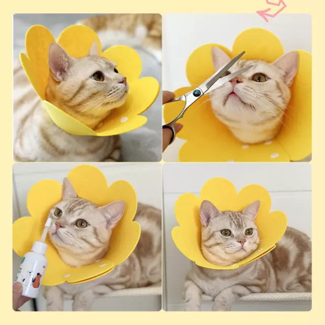 Pet Dog Cat Flower Collar Felt Soft Cone Anti Bite E-Collar Adjustable E1Q2