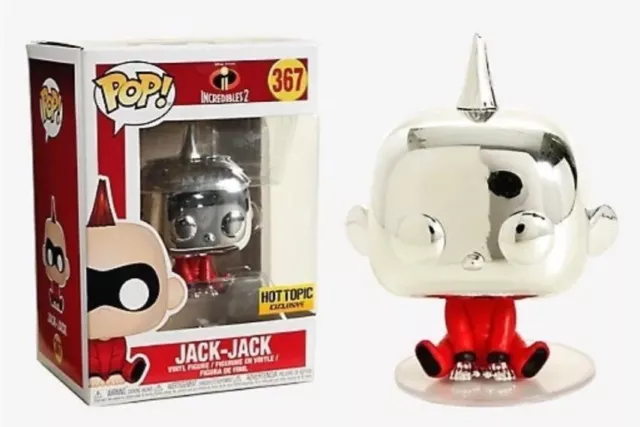 NEW Funko POP! Jack-Jack 367 CHROME Incredibles 2 Disney Pixar Hot Topic Ex