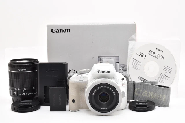 CANON EOS KISS X7 w/EF 40mm STM & 18-55mm IS Lens Kit Box From