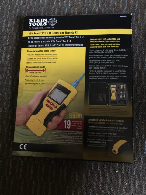 Klein Tools vdv scout Pro 2 lt tester and remote kit