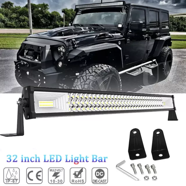 32zoll LED Arbeitsscheinwerfer Light Bar Offroad Flutlicht Strahler 12V SUV Auto