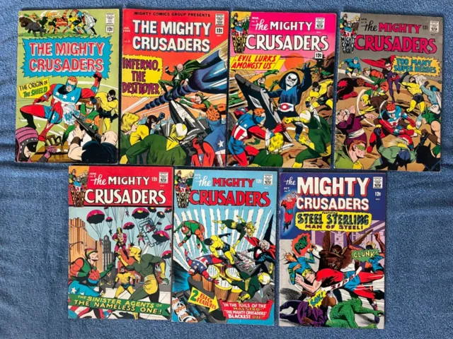 MIGHTY CRUSADERS COMPLETE Silver Age Series Lot! 1-7