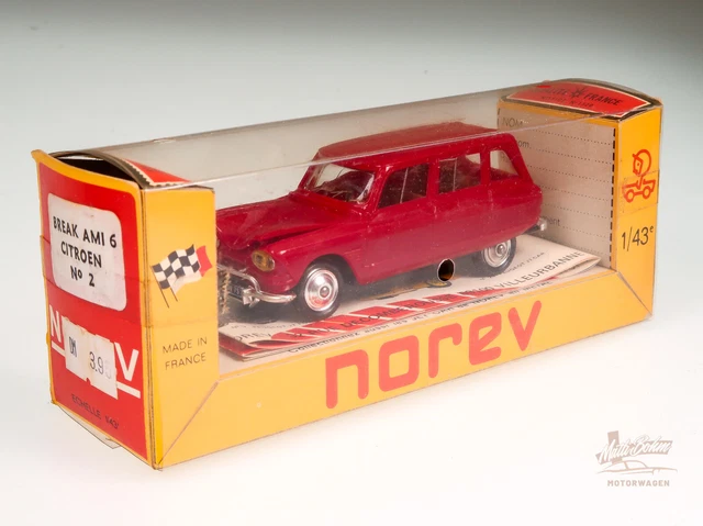 VOITURE NOREV CITROEN Ami 6 Break Rouge Norev Serie C N°2 1:43 Avec