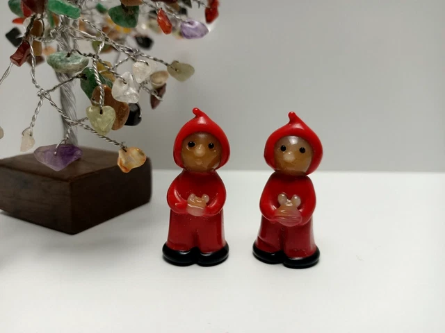 Vintage Glass Figurines - Art Glass - Sml Coloured - 2 Of - Sculpture Handmade