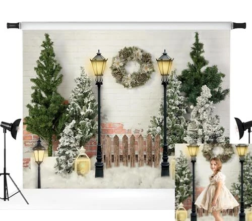 Christmas Backdrop for Photography Christmas Tree Santa Party Decoration 7x5ft
