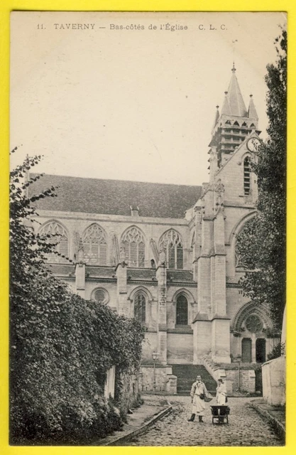 CPA France 95 - TAVERNY (Val d'Oise) Bas côtés de l'ÉGLISE NOTRE DAME Animés