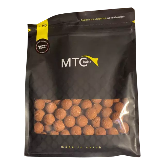 MTC Baits Boilies Shelf Life Strawberry Big Fish Pesca de Carpas Listo Hecho