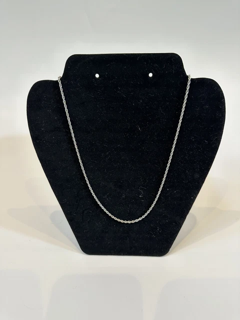 14k White Gold Rope Chain 18 inch 2.4mm  Box and Gift Bag