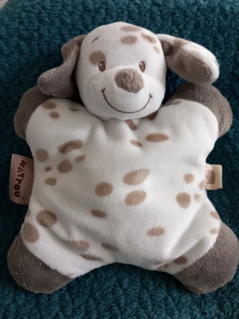 DOUDOU NATTOU CHIEN MAX et NOA beige marron couronne semi plat grelot