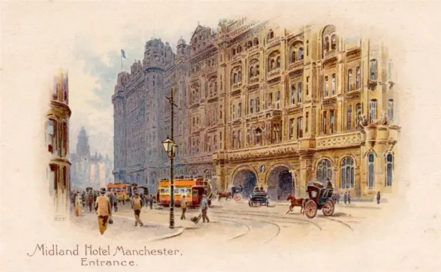 Midland Hotel Manchester unbenutzter alter PC Midland Railway Hotels mit Schleppwagenmanager