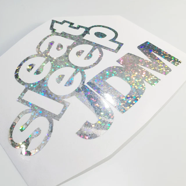 Eat Sleep JDM Auto Aufkleber silber Hologramm Tuning Sticker metallic