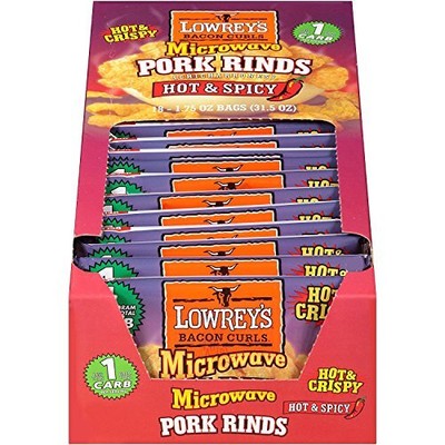 lowrey's bacon curls hot & spicy microwave pork rinds