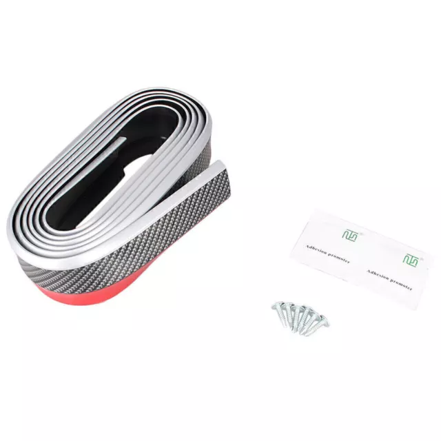 250cm Car Front Bumper Lip Splitter Chin Spoiler Body Silver Trim Rubber Car po