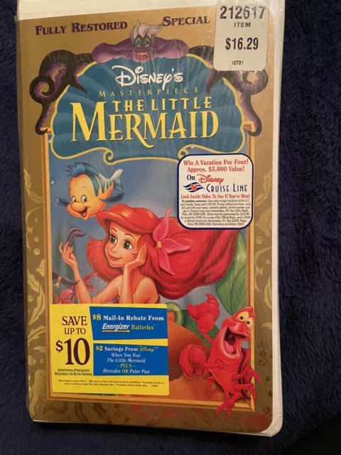 THE LITTLE MERMAID (VHS Special Edition) Walt Disney Masterpiece ...