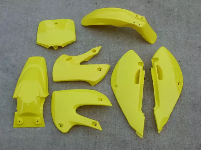 Kit 7 pièces plastique type KLX 110 Dirt Pit Bike jaune CP2047 RSR carénage