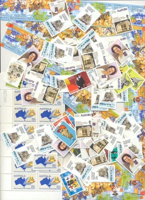 Postage stamps Australia 22c x 500 full gum free registered post, SAVE costs