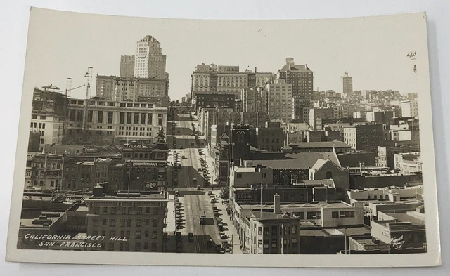 1901-07 San Francisco CA California Street RPPC Photo Postcard Birds Eye View