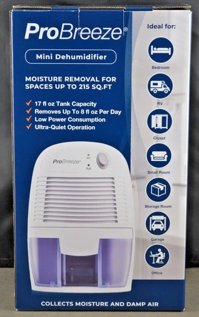 Pro Breeze Mini Dehumidifier PB-02RT-US 17 fl. oz. Tank 215 Sq. Ft 092322MGL5