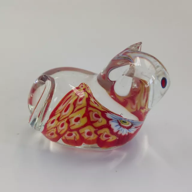 vintage millefiore glass cat figurine paperweight