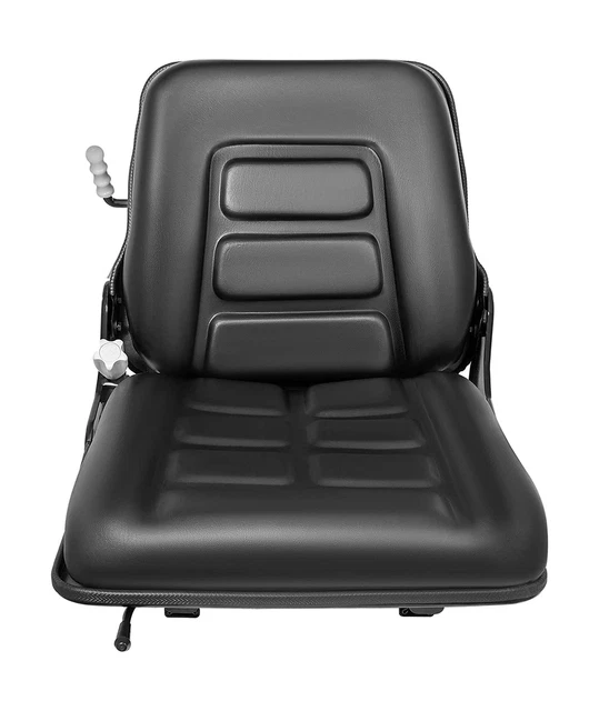 VEVOR Universal Forklift Seat, Black PVC Tractor Seat, 6"/150MM Adjustable Mo...