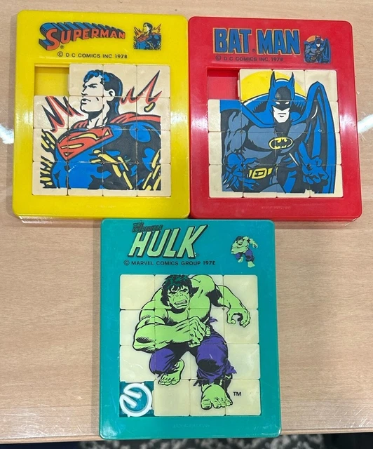 VINTAGE SLIDE PUZZLES Superman, Batman, Hulk 1978 $65.00 - PicClick CA