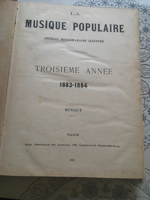 Ancien livre  Partition La Musique Populaire 1883-84
