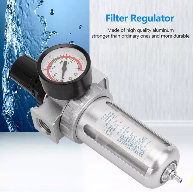 Air Compressor Filter Regulator Oil Water Separator Pressure Gauge 1/2 SFR400 AU