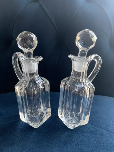 Vintage oil and vinegar cruet set with stoppers