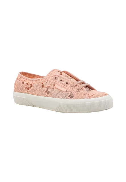 SUPERGA 2750 MACRAM Dentelle Basket Femme Rose Blush Ivoire