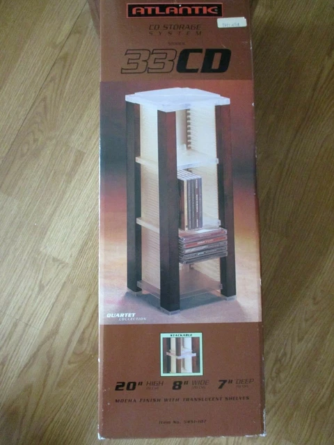 Atlantic Inc 20" Tall 33 CD Holder Storage System Jewel Case Shelf Rack Tower
