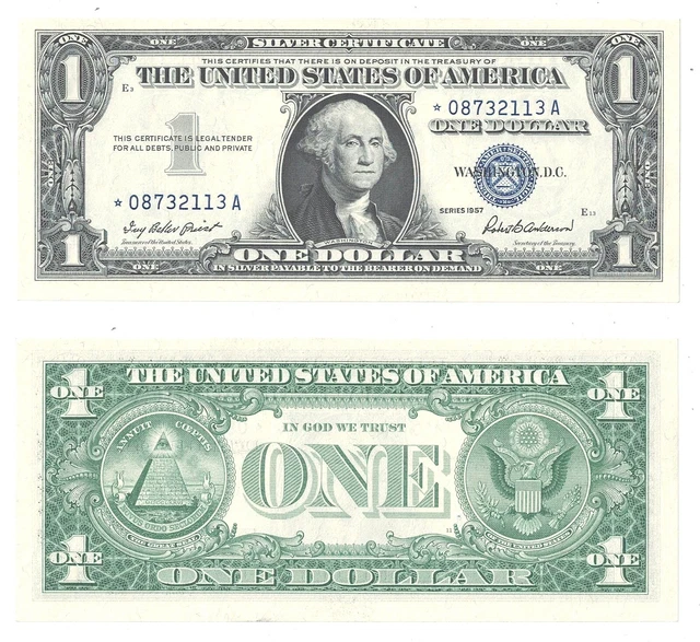 1957 $1 Silver Certificate Star Note *-A Block Uncirculated Fr 1619* #113
