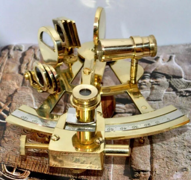 Nautisches Schiffsinstrument, Astrolabium, Messing-Marine-Sextant,...