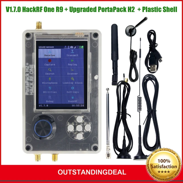 HackRF One R9 V1.7.0 + PortaPack H2+ Plastic Shell + 5 Antennas + USB Cable ot16