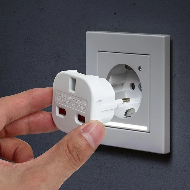 Wall Socket Outlet Connector Socket Plug UK to EU Converter Travel Adapter