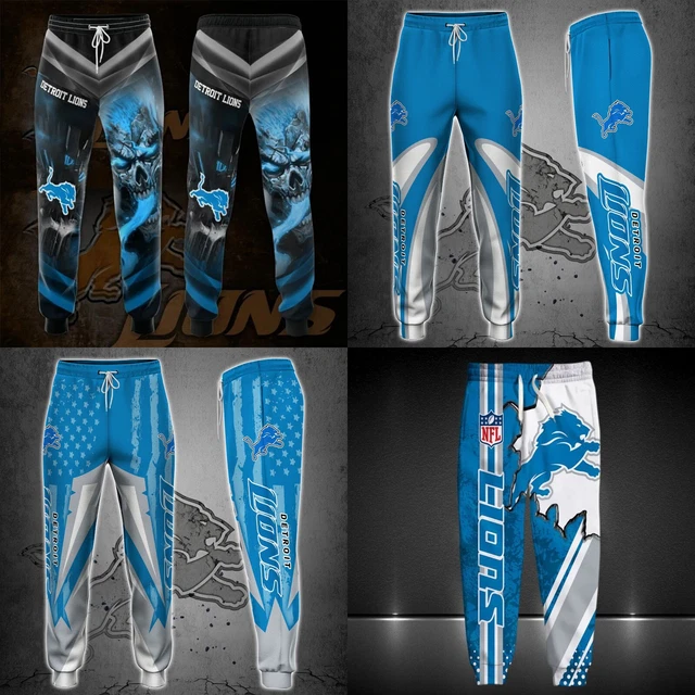 Detroit Lions Mens Casual Sweatpants Gym Workout Pants Sports Trousers Fans Gift