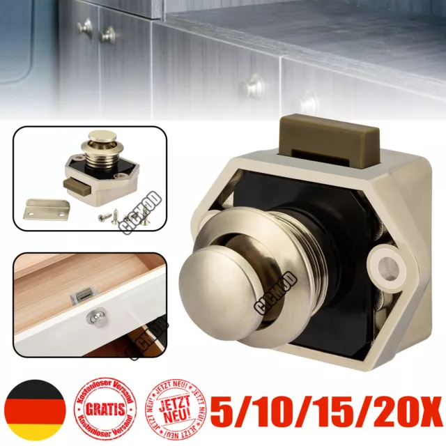 5/10/15/20X Push-Lock Möbelschloss Druckschlösser Druckknopf Für Caravan Schrank