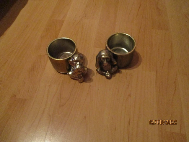 2 x kleine Blumentöpfe mit Affen Hör nix, sag nix