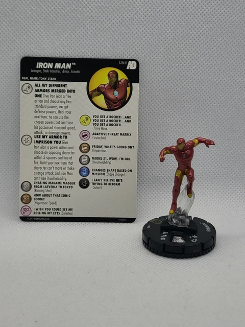 Marvel Heroclix IRON MAN #053 Avengers/Defenders War Super Rare with Card