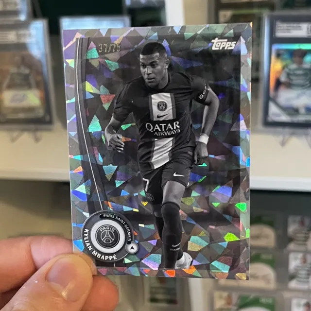 Topps PSG 2022 Kylian Mbappe Silver Cracked Ice Parallel /75 Paris