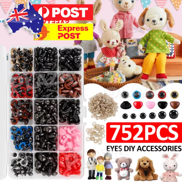 752PCS Plastic Safety Eyes and Noses with washers for Doll Plush Toy Teddy Bear