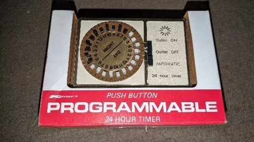 NEW 70's Vintage Kmart Push Button Automatic Programmable 24 Hour Timer Sealed